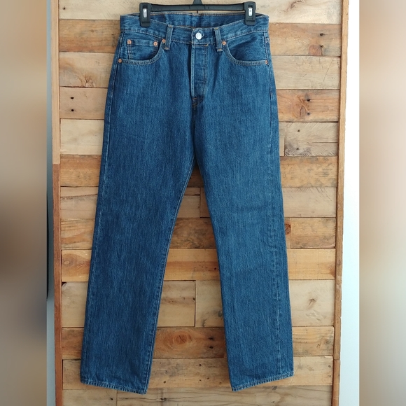 Levi's Original 501 Button Fly Blue Jeans 30x30 EUC - Picture 1 of 13
